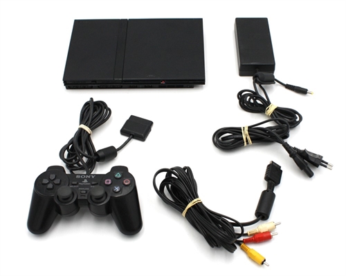 Playstation 2 - Slim - Sort - Konsol - SNR AC7153055 (B Grade) (Genbrug)